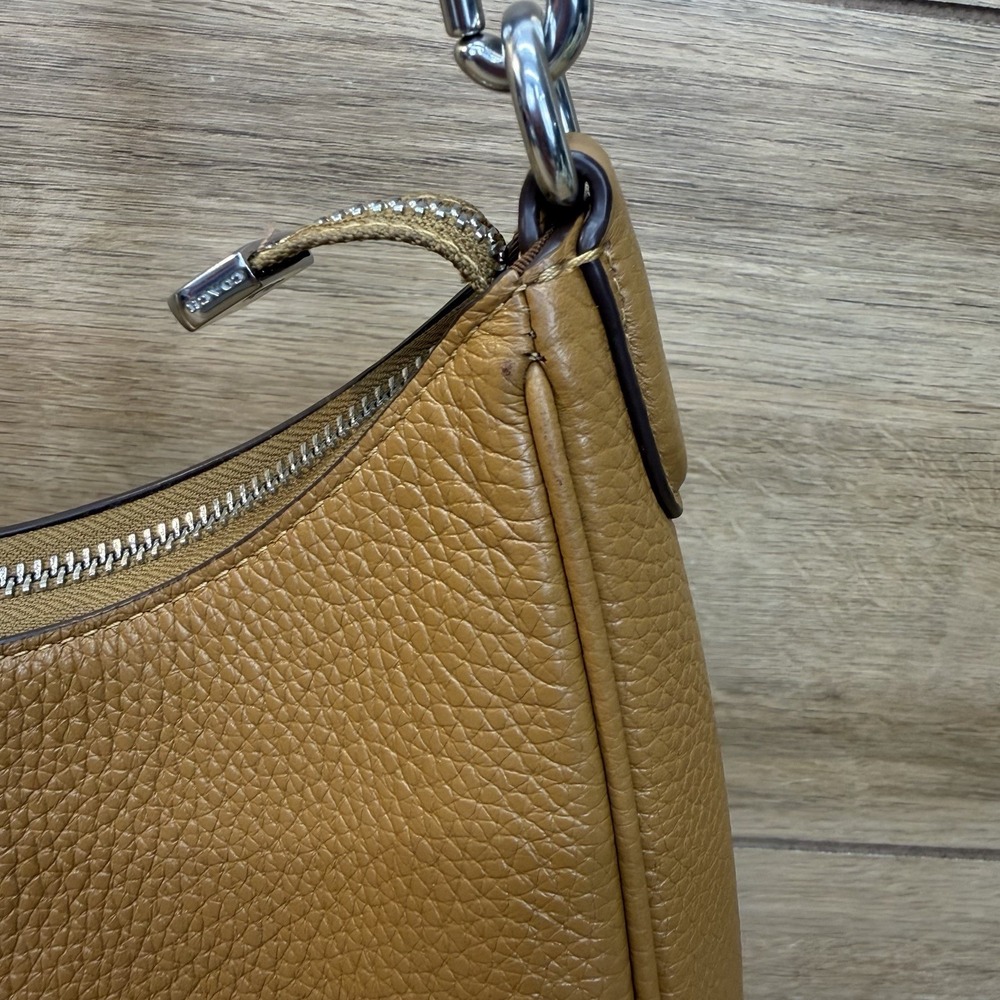 Coach Teri Hobo Shoulder Bag Light Saddle Brown Pebbled Leather CJ517 - Picture 3 of 16